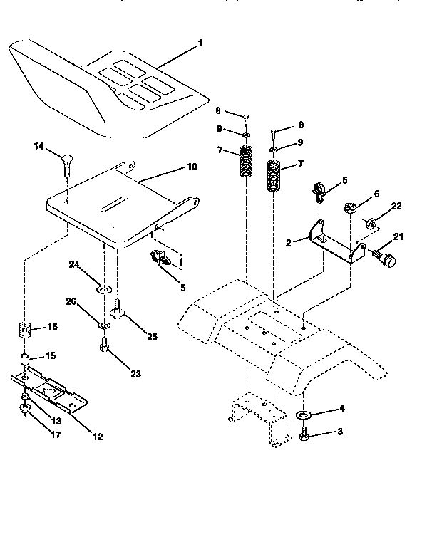 Craftsman 917258670 seat assembly diagram