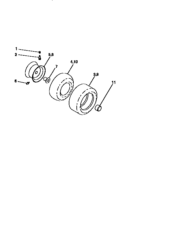 Craftsman 917258670 wheels and tires diagram