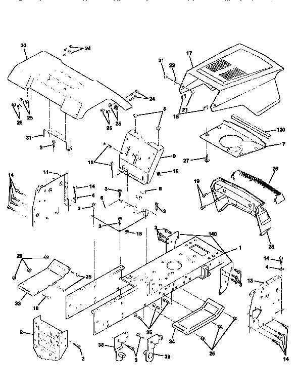 Craftsman 917258080 chassis and enclosures diagram