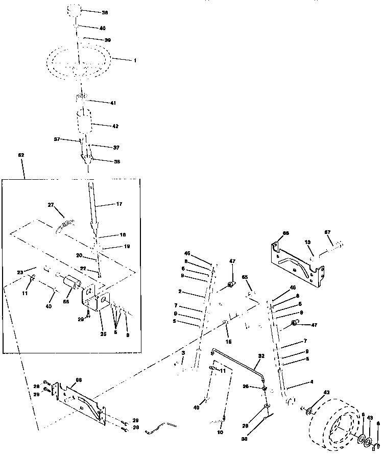 Craftsman 917258080 steering assembly diagram