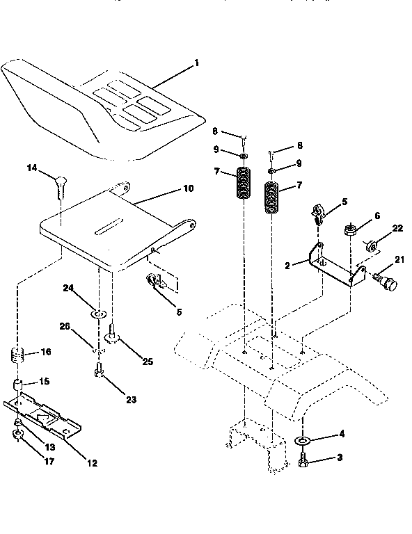 Craftsman 917258080 seat assembly diagram