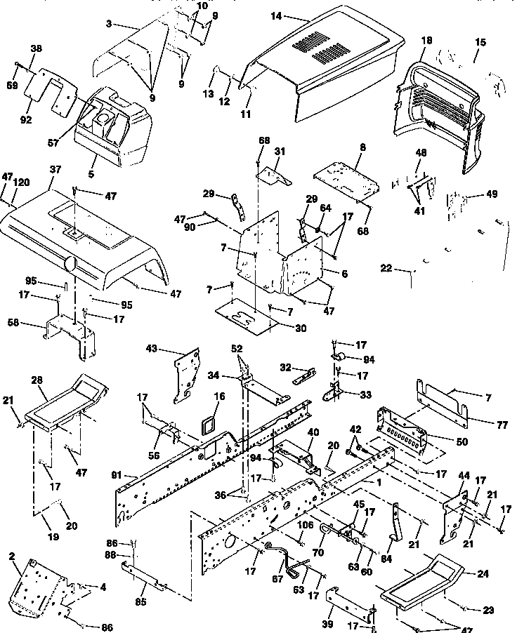Craftsman 917258900 chassis and enclosures diagram