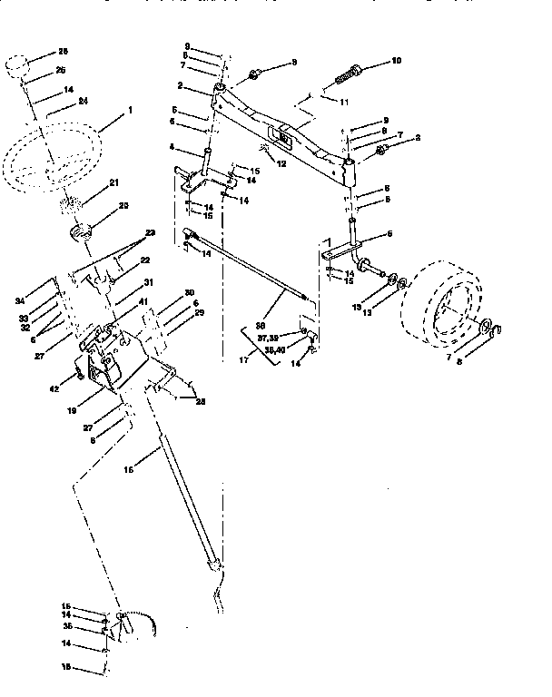 Craftsman 917258900 steering assembly diagram