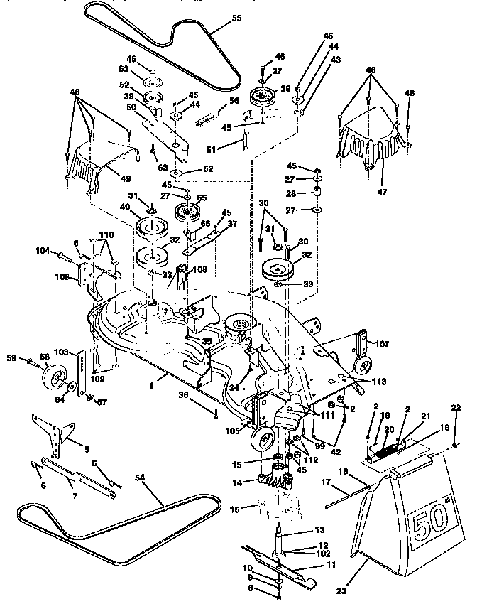Craftsman 917258900 mower deck diagram