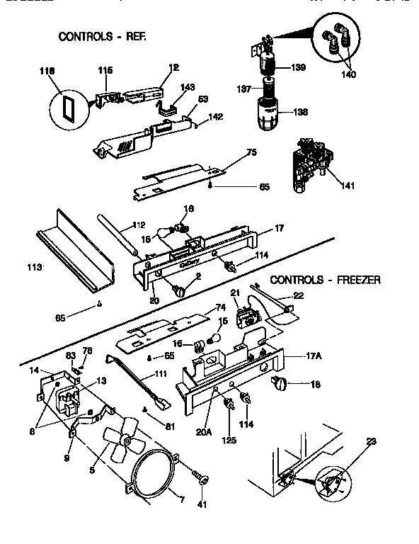 Frigidaire FRS26ZSEB3 controls diagram