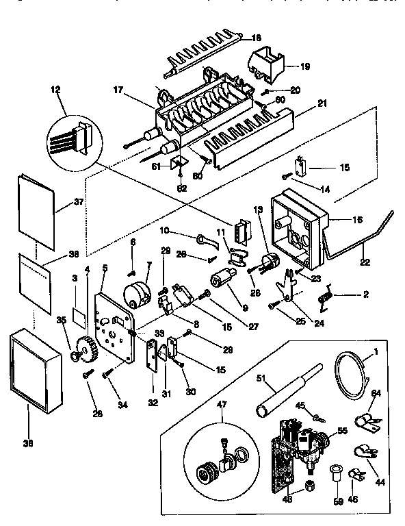 Frigidaire FRS26ZSEB3 ice maker diagram