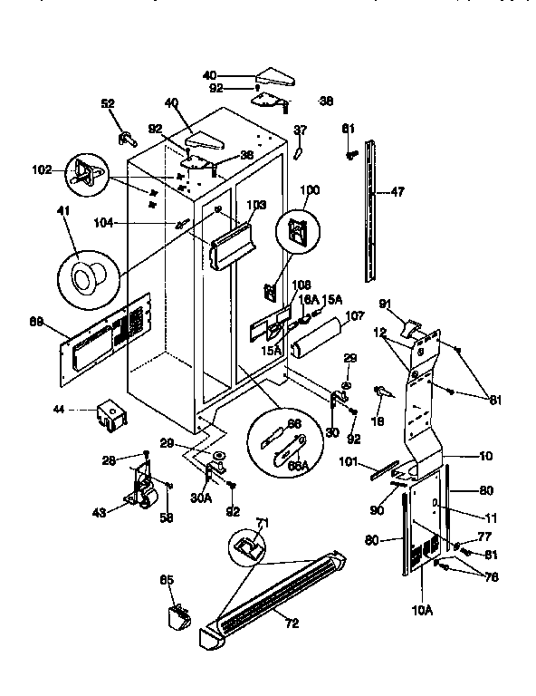 Frigidaire FRS24WSCB4 cabinet diagram