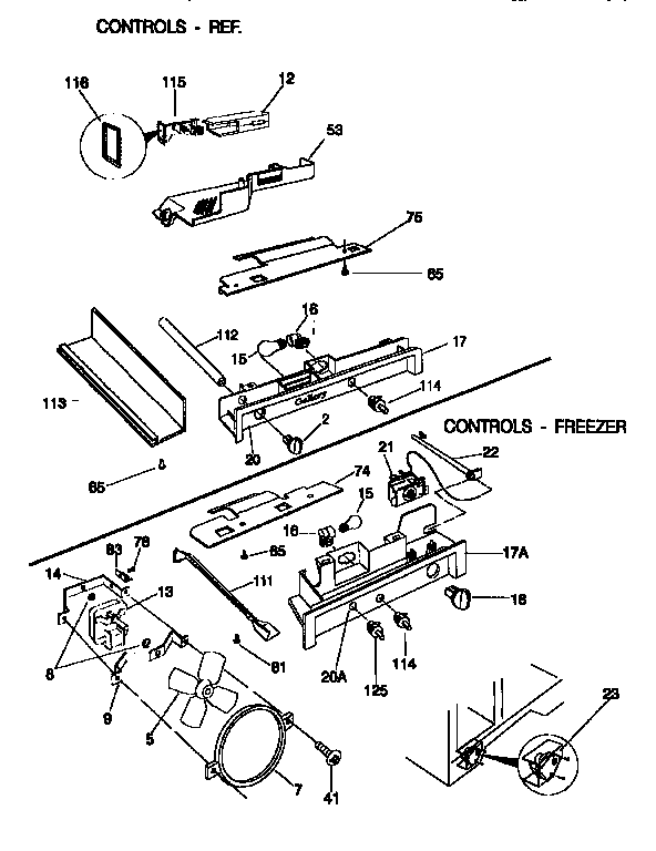 Frigidaire FRS24WSCB4 controls diagram