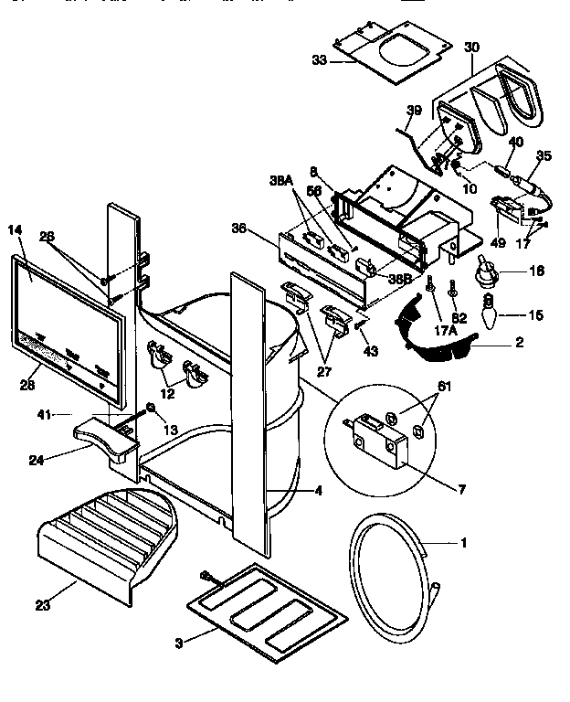 Frigidaire FRS24WSCB4 ice and water dispenser diagram