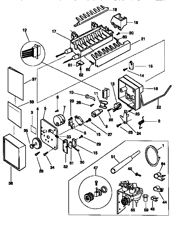 Frigidaire FRS24WSCB4 ice maker diagram