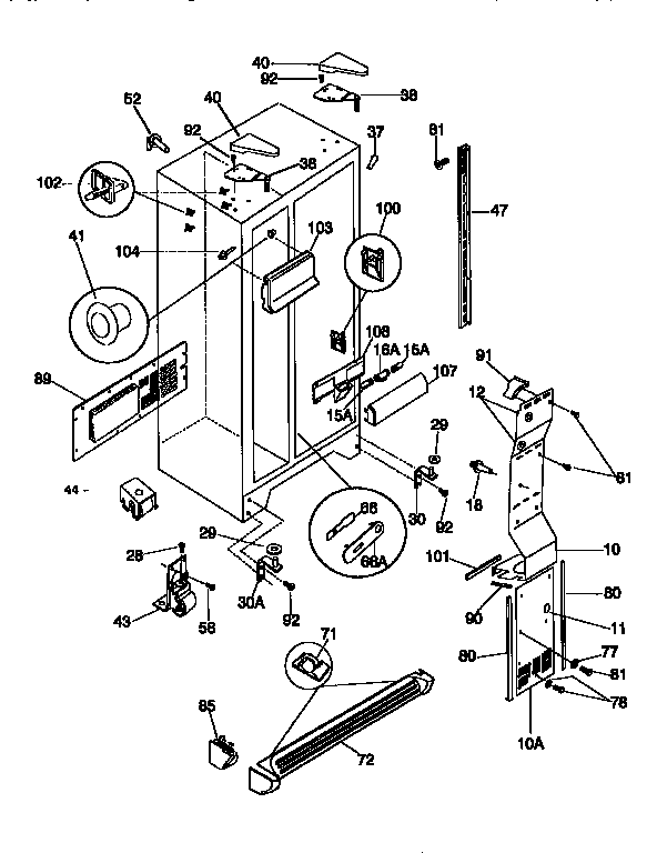 Frigidaire FRS24WSCB5 cabinet diagram