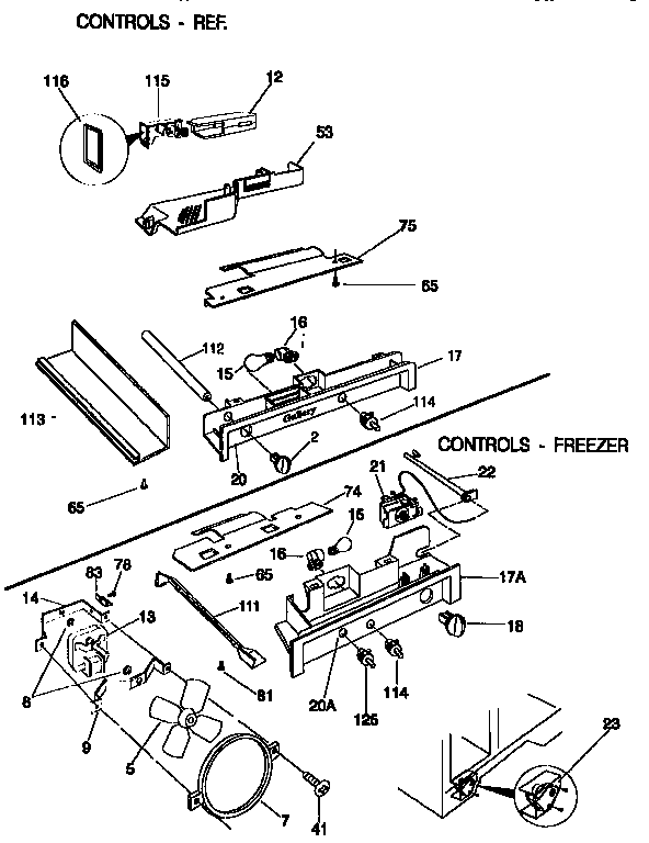 Frigidaire FRS24WSCB5 controls diagram
