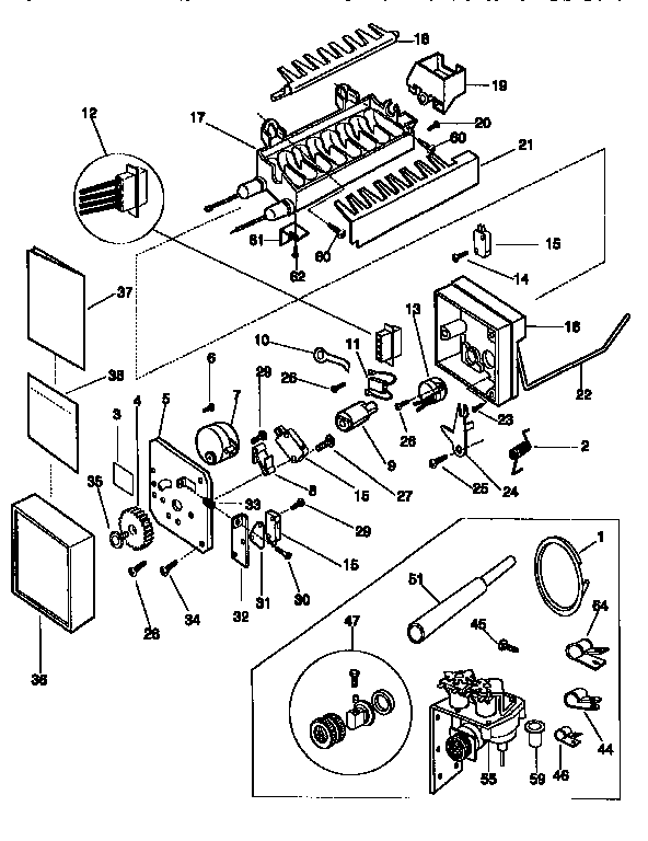 Frigidaire FRS24WSCB5 ice maker diagram