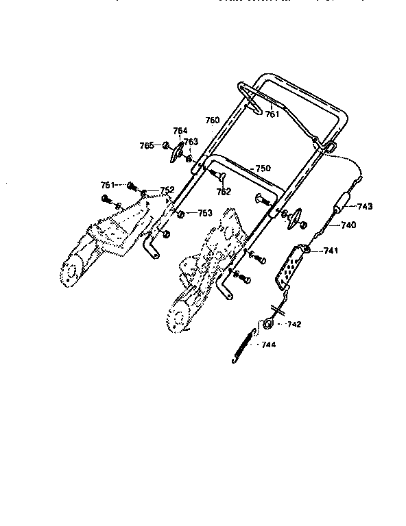 Craftsman 536886750 handle assembly diagram