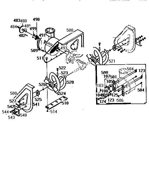 Dynamark G2814000 auger housing assembly diagram