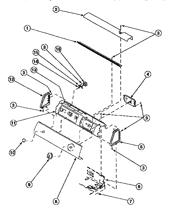 Amana LE8267W2/PLE8267W2 control hood and controls diagram