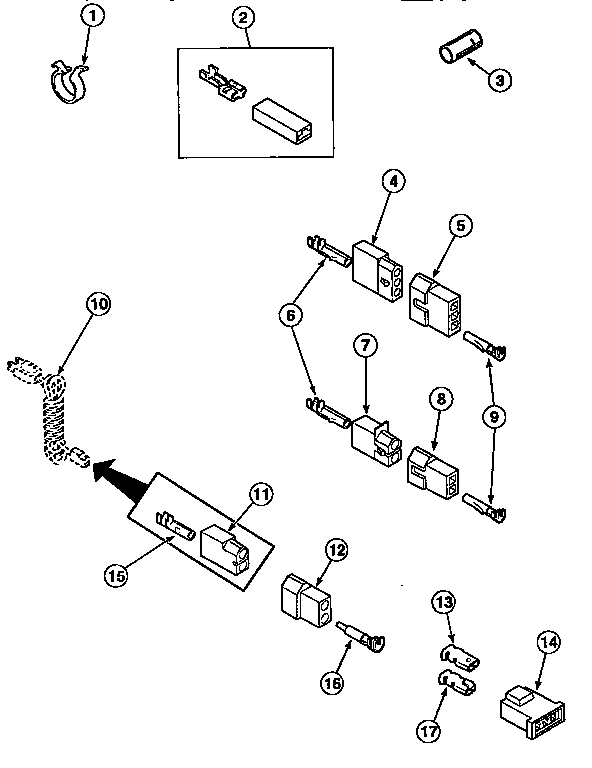 Amana LE8267W2/PLE8267W2 terminals diagram
