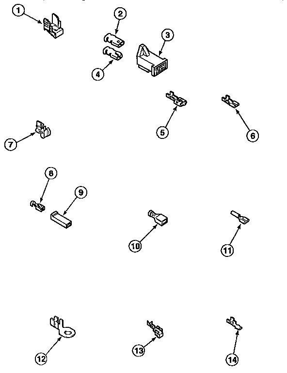 Amana LE8267W2/PLE8267W2 terminals diagram