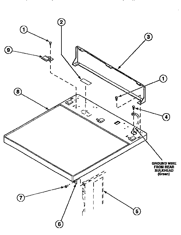 Amana LE8567L2-PLE8567L2 control hood rear panel diagram