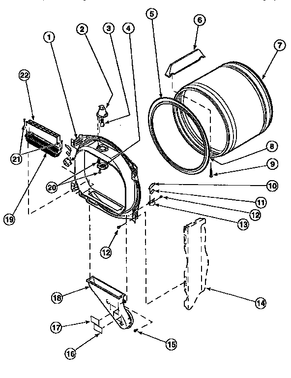 Amana LE8567L2-PLE8567L2 front bulkhead/cylinder diagram