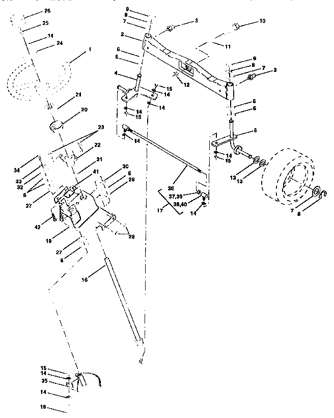 Craftsman 917259010 steering assembly diagram