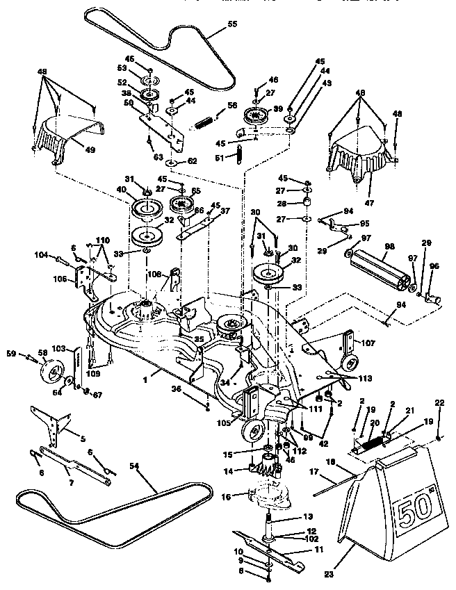 Craftsman 917259010 mower deck diagram