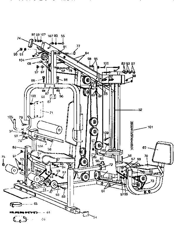 Gold's Gym G4395 frame assembly diagram