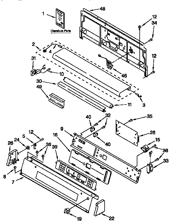 Kenmore 11076954691 console panel diagram