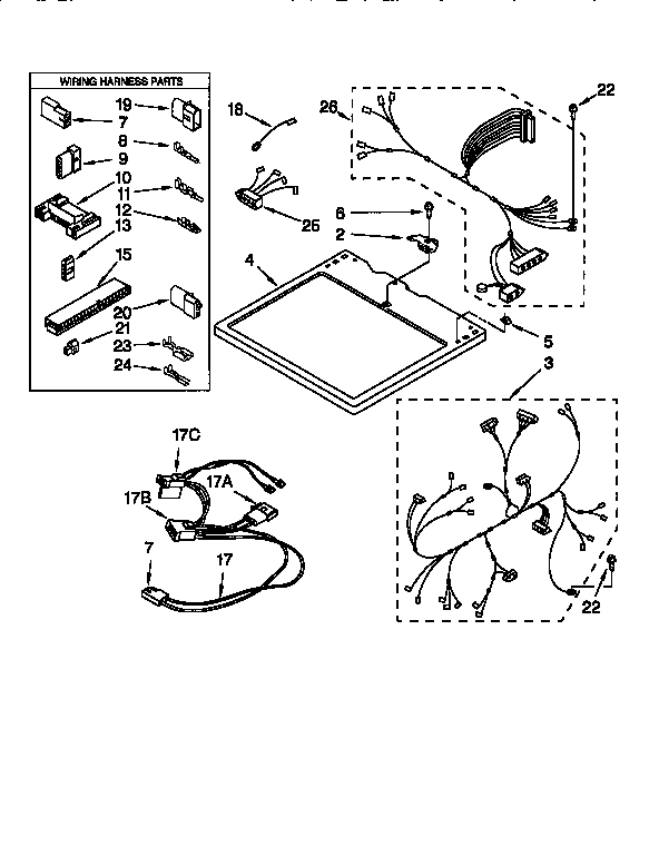 Kenmore 11076954691 dryer top diagram