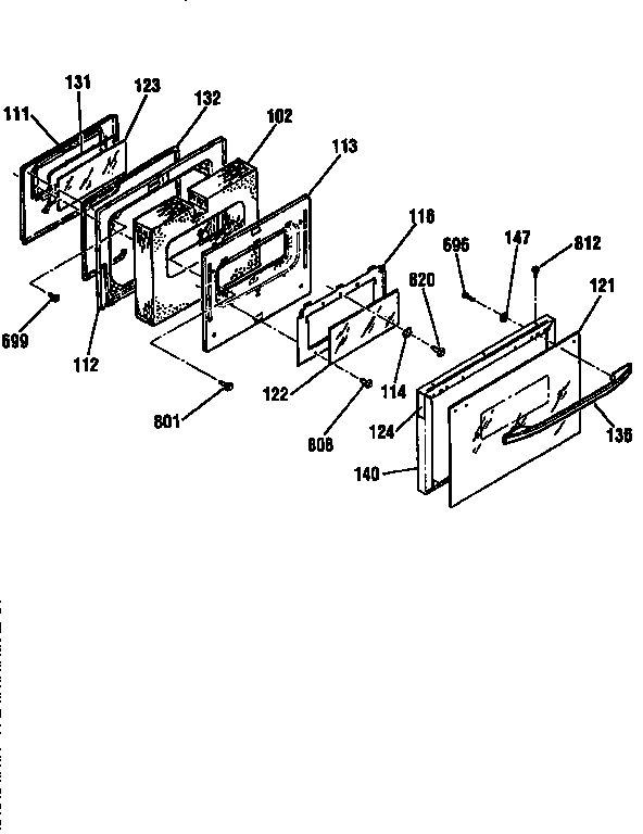 Kenmore 91195869790 door section diagram