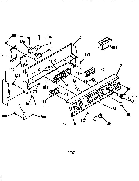 Kenmore 91193566790 backguard section diagram