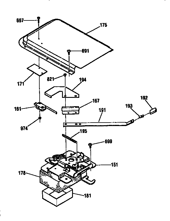 Kenmore 91193566790 door lock section diagram