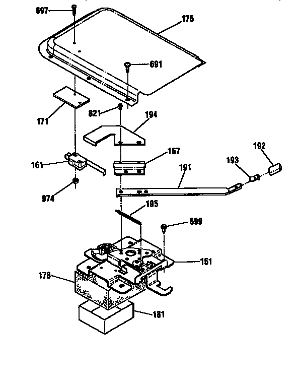 Kenmore 91194381790 door lock section diagram
