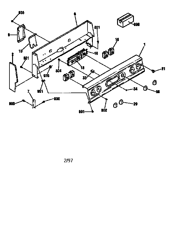 Kenmore 91194476790 backguard section diagram