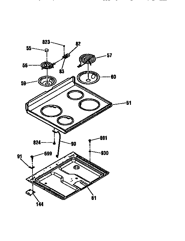 Kenmore 91194476790 main top section diagram