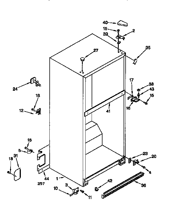 Whirlpool ET21PKXFN00 cabinet diagram