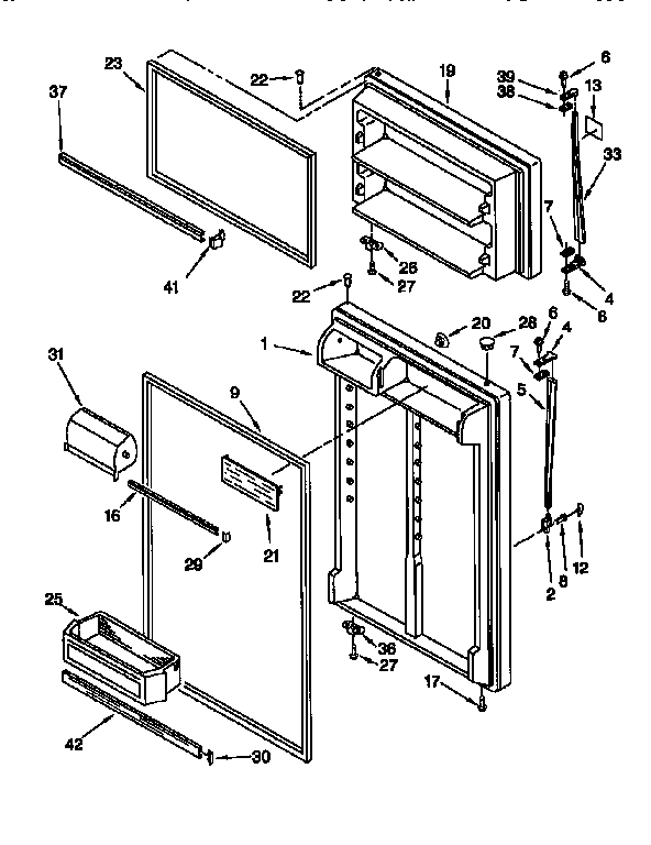 Whirlpool ET21PKXFN00 door diagram
