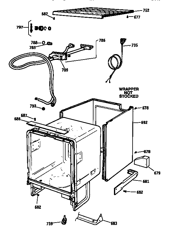 GE GSC1200T02WH case & hoses diagram