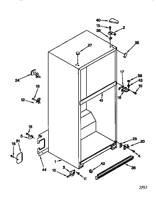 Whirlpool ET20NKXFW00 cabinet diagram