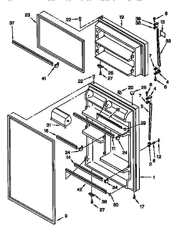 Whirlpool ET20NKXFW00 door diagram
