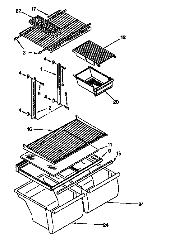 Whirlpool ET20NKXFW00 shelf diagram