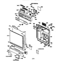 GE GSD1930X66WW escutcheon & door assembly diagram
