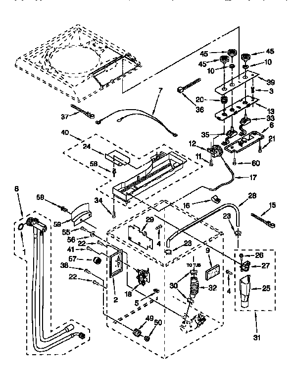 Kenmore 11094572201 controls and rear panel diagram