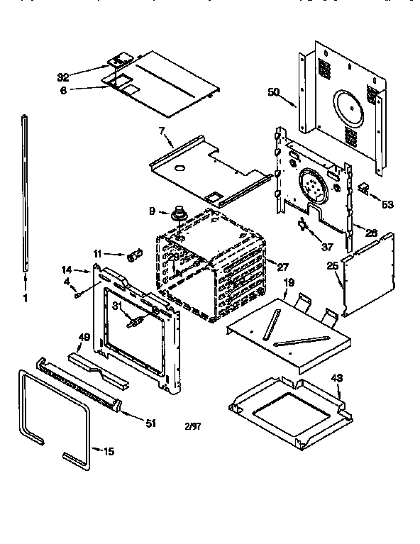 Whirlpool RBD275PDB2 lower oven diagram