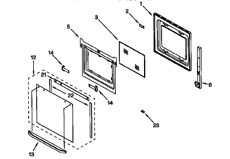 Whirlpool RBD275PDB2 lower oven door diagram