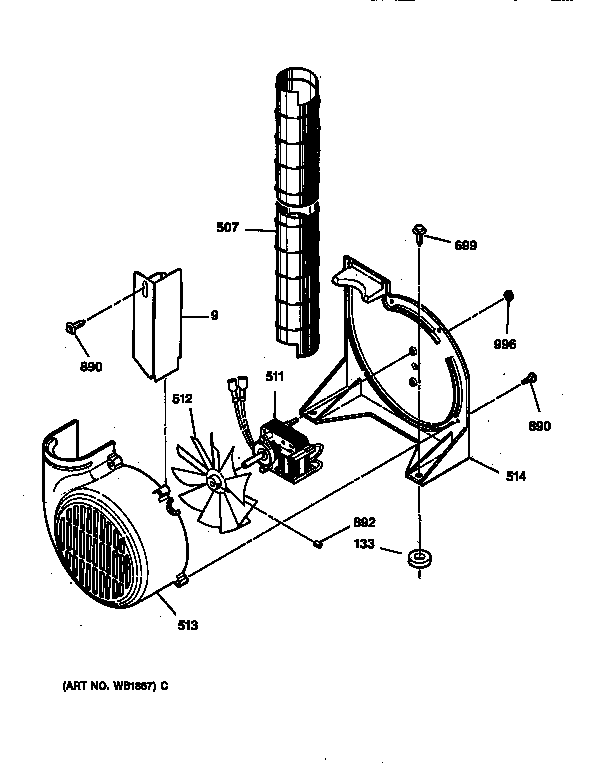 GE JSP28GV2BB blower diagram