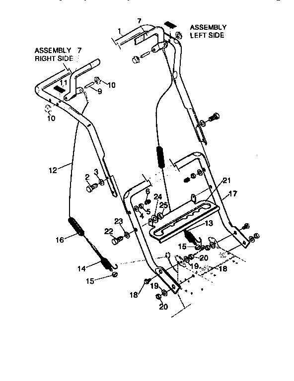 Craftsman 536885471 handle assembly diagram