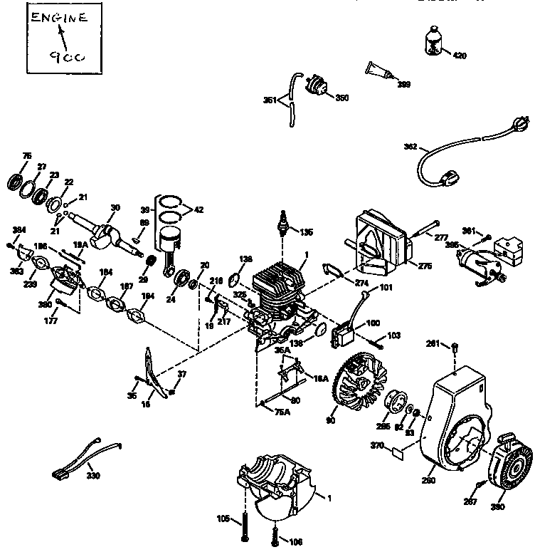 Craftsman 536886770 engine 71-143 hsk850-8303b diagram