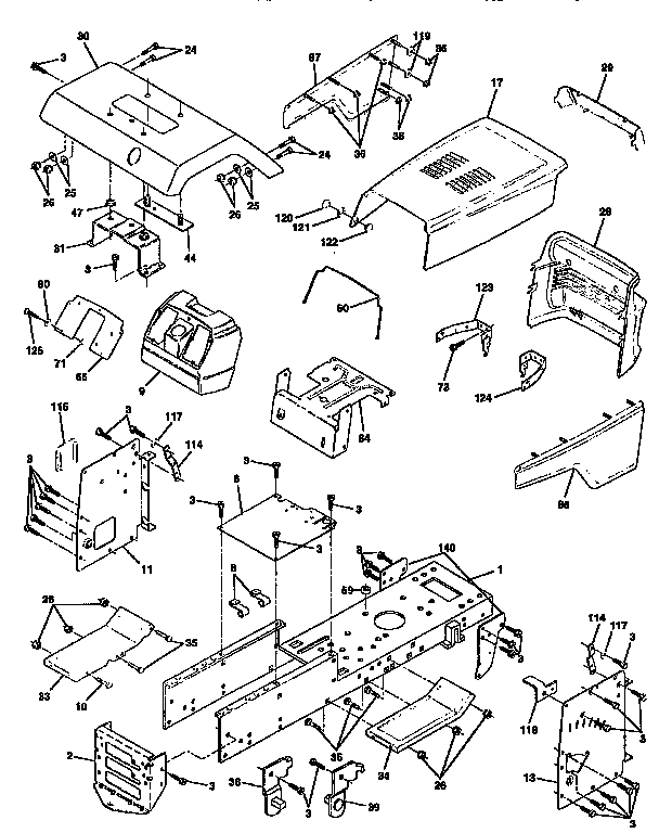 Craftsman 917258580 chassis and enclosures diagram