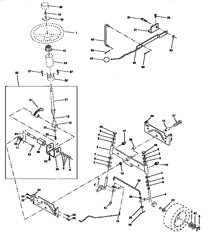 Craftsman 917258580 steering assembly diagram